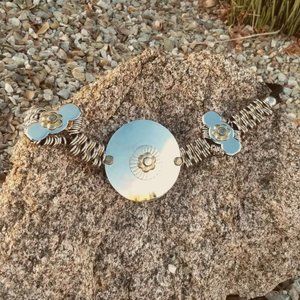 Vintage 70's Silver and Brass Concho waist Belt